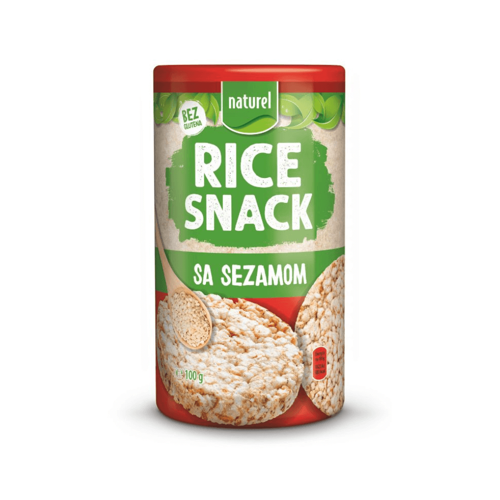 NATUREL RICE SNACK SA SEZAMOM 100G